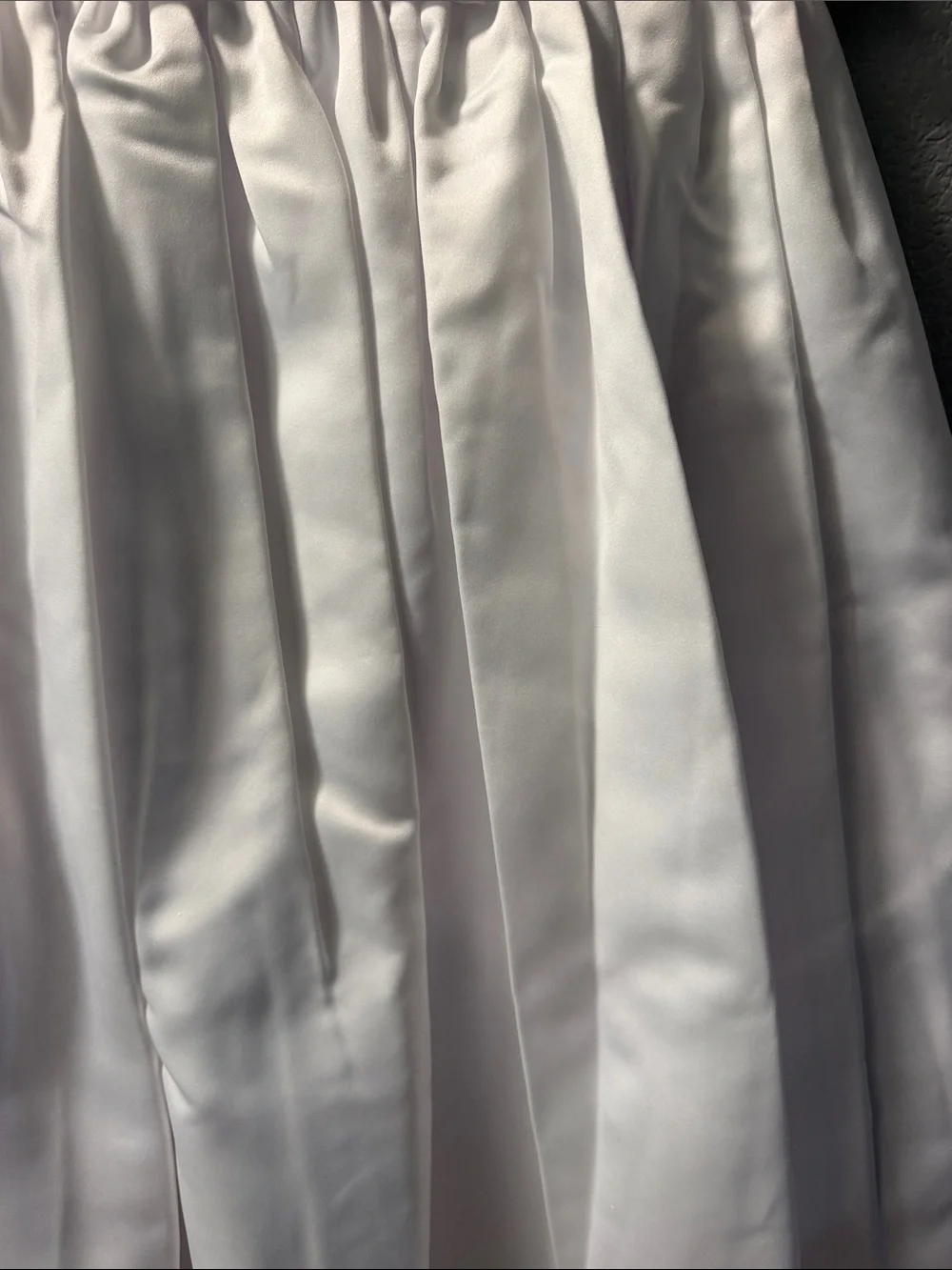 Girls' White Satin Bow-Accent Dress